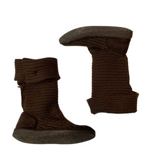 Bearpaw Womens Tall Knit Anastasia Boots Slip-on Size 8 Sheepskin